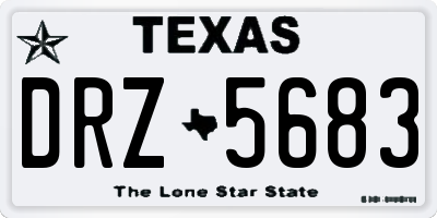 TX license plate DRZ5683