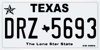 TX license plate DRZ5693