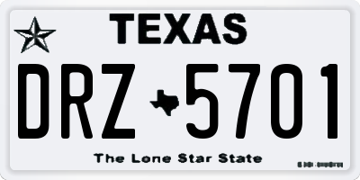 TX license plate DRZ5701
