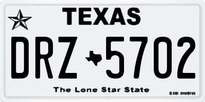 TX license plate DRZ5702