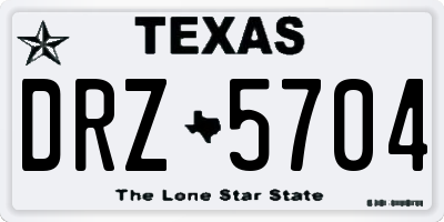 TX license plate DRZ5704