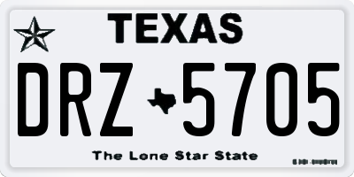 TX license plate DRZ5705