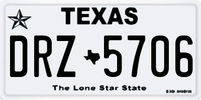 TX license plate DRZ5706