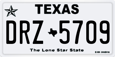 TX license plate DRZ5709