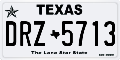 TX license plate DRZ5713