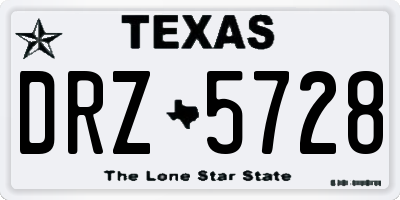 TX license plate DRZ5728