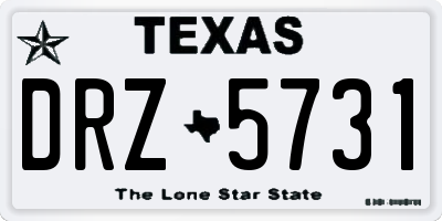 TX license plate DRZ5731