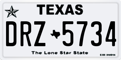TX license plate DRZ5734