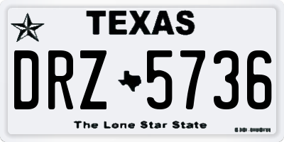 TX license plate DRZ5736
