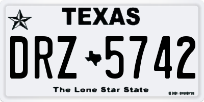TX license plate DRZ5742