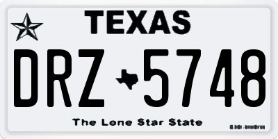 TX license plate DRZ5748