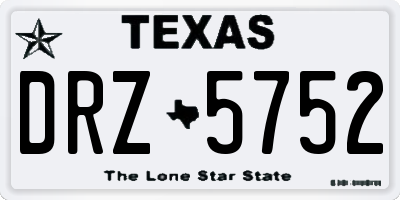 TX license plate DRZ5752