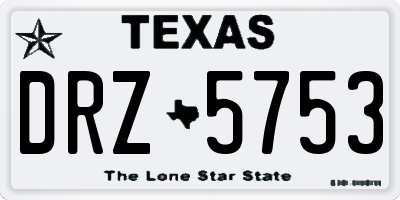 TX license plate DRZ5753