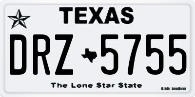 TX license plate DRZ5755