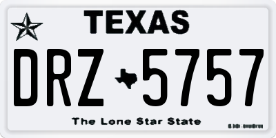 TX license plate DRZ5757