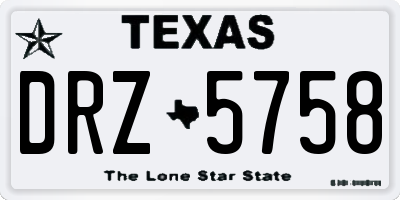 TX license plate DRZ5758