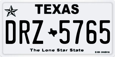 TX license plate DRZ5765