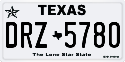 TX license plate DRZ5780