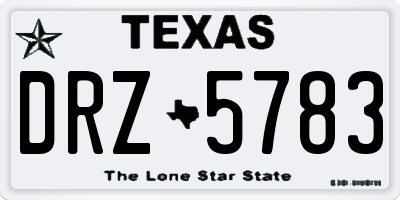 TX license plate DRZ5783