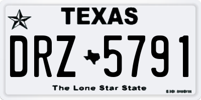 TX license plate DRZ5791