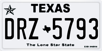 TX license plate DRZ5793