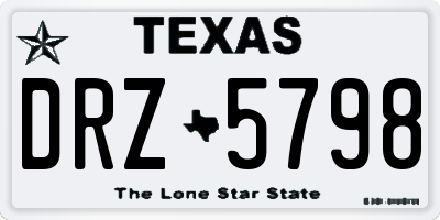TX license plate DRZ5798