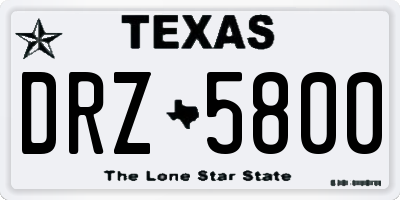TX license plate DRZ5800
