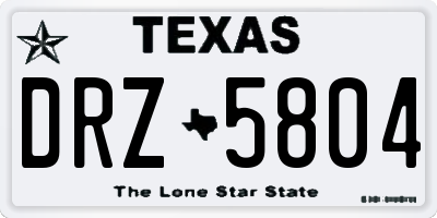 TX license plate DRZ5804
