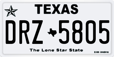 TX license plate DRZ5805