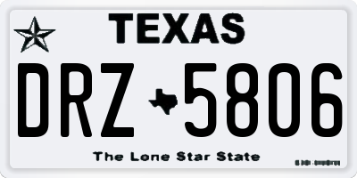 TX license plate DRZ5806