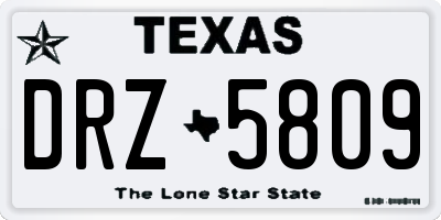 TX license plate DRZ5809