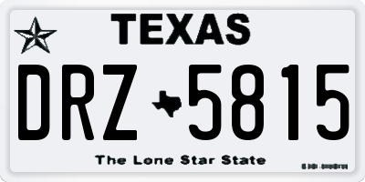 TX license plate DRZ5815