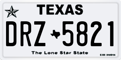 TX license plate DRZ5821