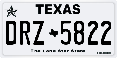 TX license plate DRZ5822