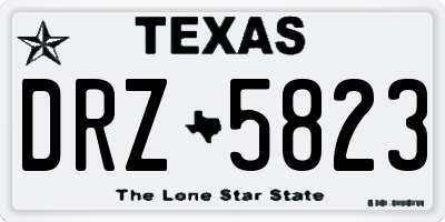 TX license plate DRZ5823