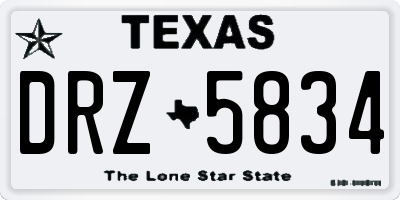 TX license plate DRZ5834