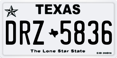 TX license plate DRZ5836