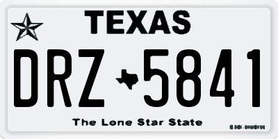 TX license plate DRZ5841