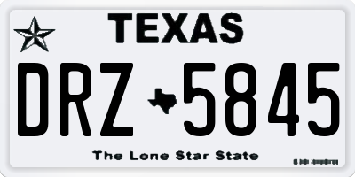 TX license plate DRZ5845