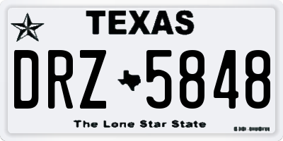TX license plate DRZ5848
