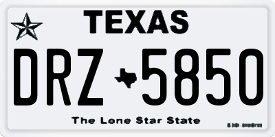 TX license plate DRZ5850