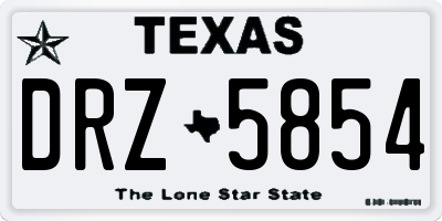 TX license plate DRZ5854