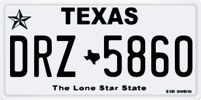 TX license plate DRZ5860