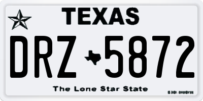 TX license plate DRZ5872