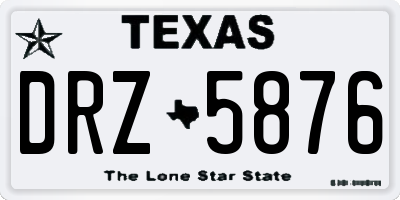 TX license plate DRZ5876
