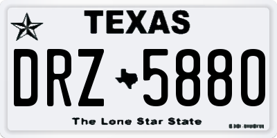 TX license plate DRZ5880