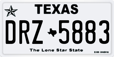 TX license plate DRZ5883