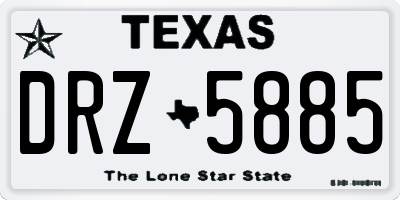 TX license plate DRZ5885