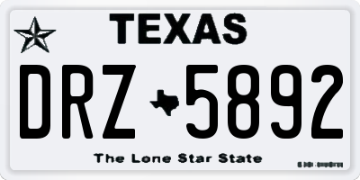 TX license plate DRZ5892