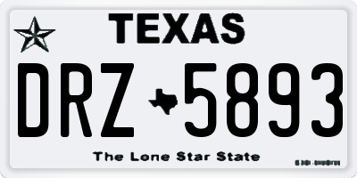 TX license plate DRZ5893